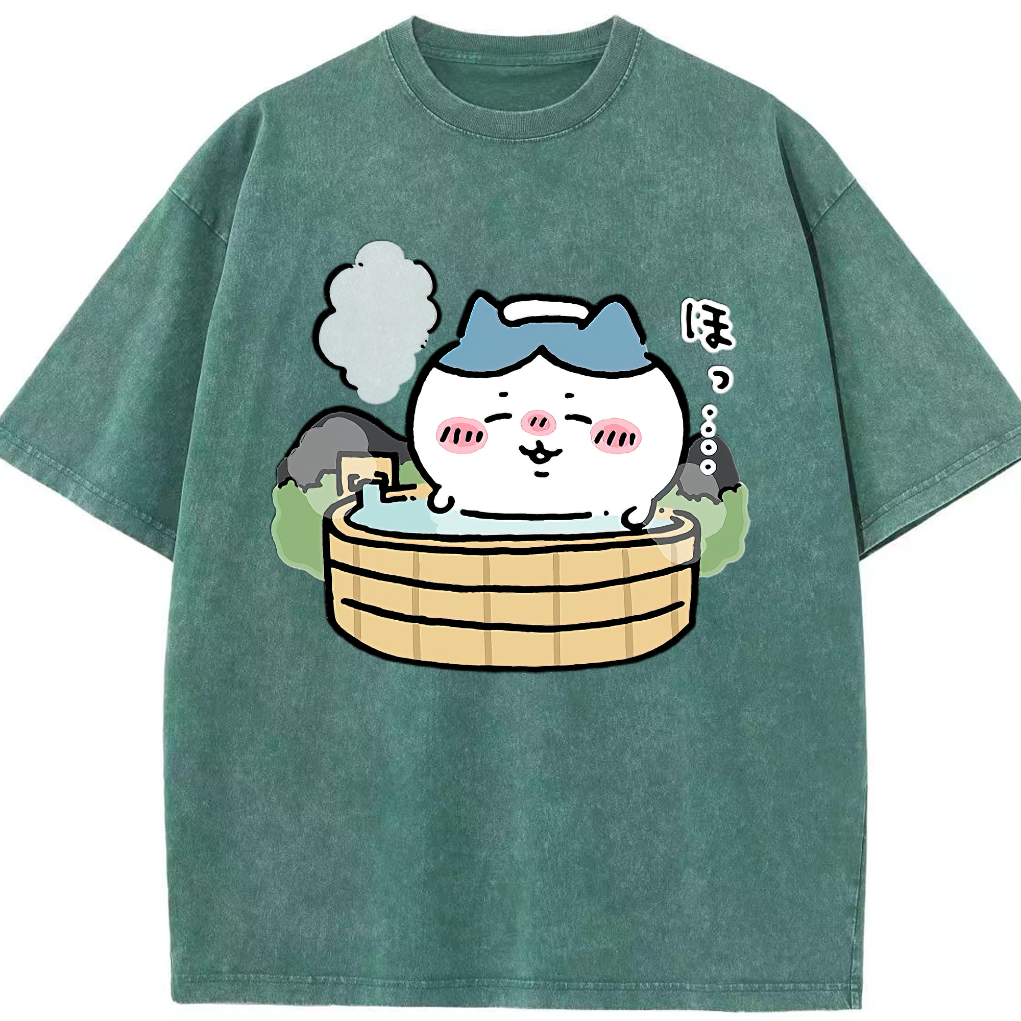 （画像用） ちいかわ ハチワレ Chii-kawa hachiware 綿100% ヴィンテージ風 半袖Tシャツ（フロントプリント）